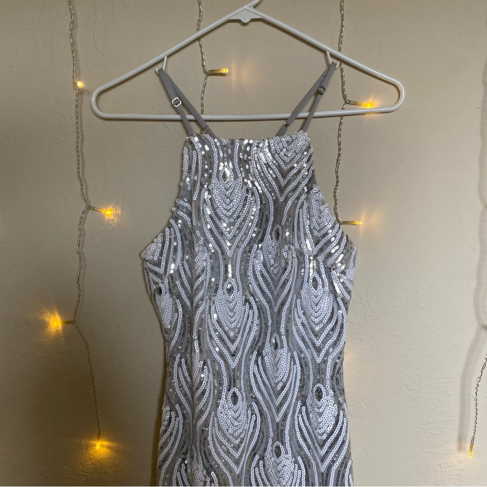 Papaya Silver Sequin Dress